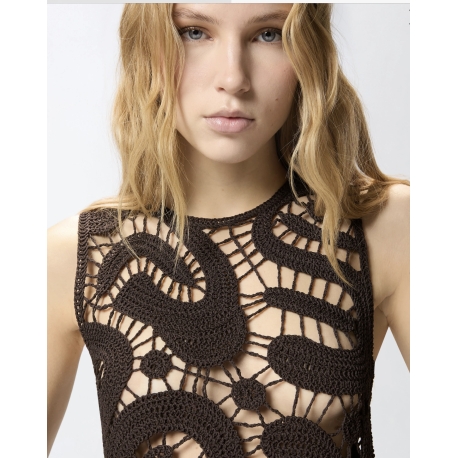 PINKO top crochet geometrico