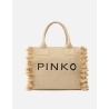 PINKO Borsa shopper media in rafia