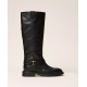 TWIN SET Stivale in pelle nero
