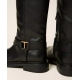 TWIN SET Stivale in pelle nero