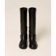 TWIN SET Stivale in pelle nero