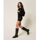 TWIN SET Stivale in pelle nero