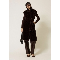 TWIN SET gilet lungo in pelliccia