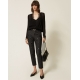 TWIN SET Blusa in pizzo nera