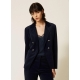 TWIN SET Giacca blazer in velluto blu
