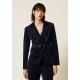 TWIN SET Giacca blazer in velluto blu