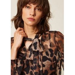 TWIN SET Camicia in stampa animalier