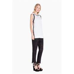 TWIN SET pantalone sigaretta pizzo