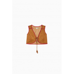 TWIN SET gilet corto scamosciato