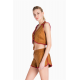 TWIN SET gilet corto scamosciato