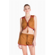 TWIN SET gilet corto scamosciato