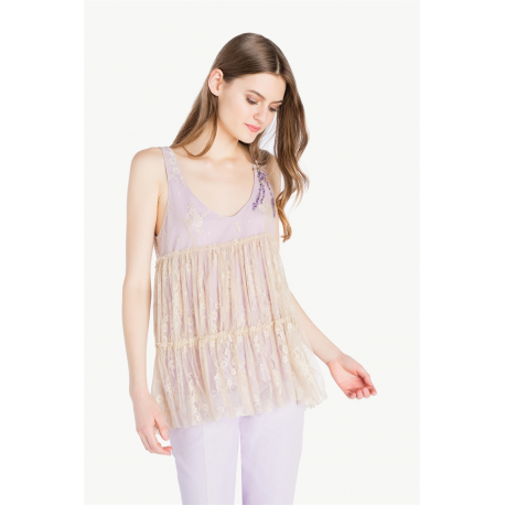 TWIN SET top pizzo