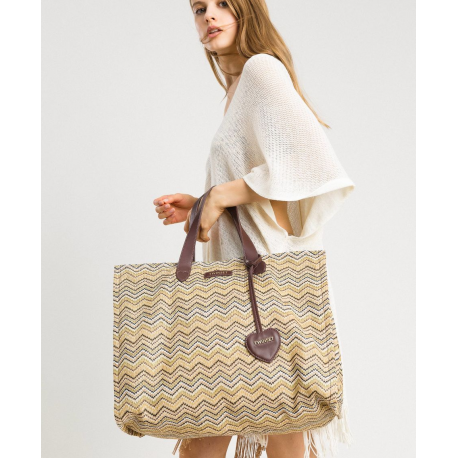 TWIN SET borsa effetto paglia