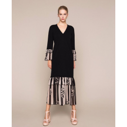 TWIN SET abito in maglia con balze