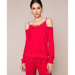 TWIN SET maglia con raso