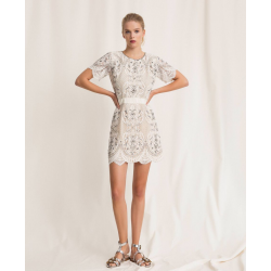TWIN SET abito in pizzo con ricamo