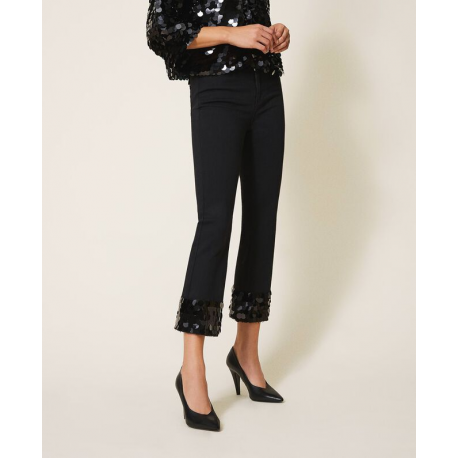 TWIN SET jeans con paillettes