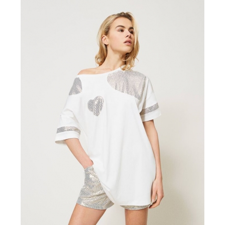 TWIN SET maxi t-shirt cuori