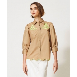 TWIN SET camicia ricami fluo