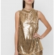 TWIN SET top paillettes oro