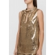TWIN SET top paillettes oro